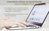 Se lanzó la Constancia Virtual de Registración del Trabajador Rural