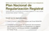 Se lanzó un plan de 180 días para regularizar la situación de empleadores y trabajadores rurales