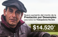 Aumentó la Prestación por Desempleo para los trabajadores rurales a 14.520 pesos
